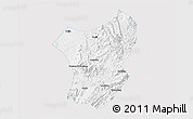 Silver Style 3D Map of Zixing, single color outside