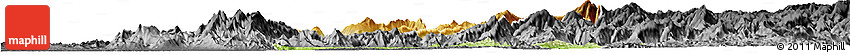 Physical Horizon Map of Zixing, darken, desaturated
