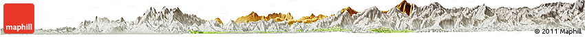 Physical Horizon Map of Zixing, lighten, semi-desaturated