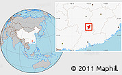 Gray Location Map of Zixing, highlighted country
