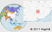 Political Location Map of Zixing, highlighted country