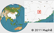 Satellite Location Map of Zixing, highlighted country