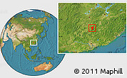 Satellite Location Map of Zixing