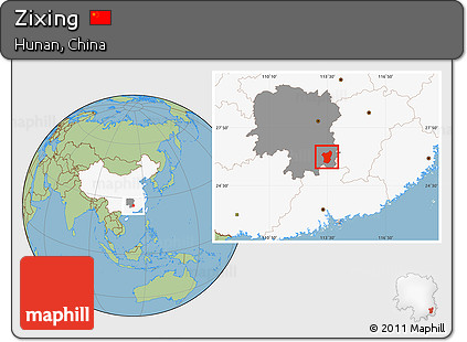 Savanna Style Location Map of Zixing, highlighted country, highlighted parent region