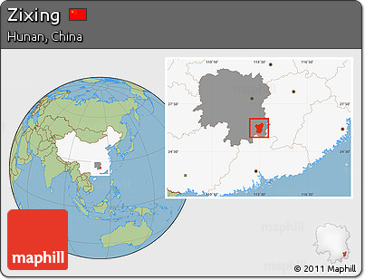 Savanna Style Location Map of Zixing, highlighted country, highlighted parent region