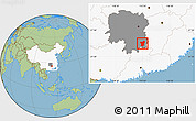 Savanna Style Location Map of Zixing, highlighted country, highlighted parent region