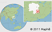 Savanna Style Location Map of Zixing, highlighted parent region