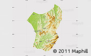 Physical Map of Zixing, cropped outside