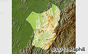Physical Map of Zixing, darken