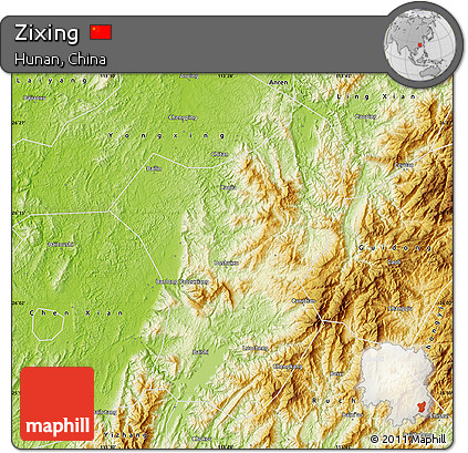 Physical Map of Zixing