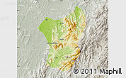 Physical Map of Zixing, lighten, semi-desaturated