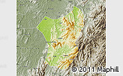 Physical Map of Zixing, semi-desaturated