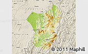 Physical Map of Zixing, shaded relief outside