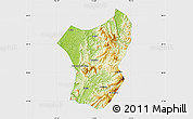 Physical Map of Zixing, single color outside