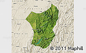 Satellite Map of Zixing, shaded relief outside