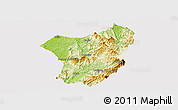 Physical Panoramic Map of Zixing, cropped outside