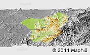 Physical Panoramic Map of Zixing, desaturated