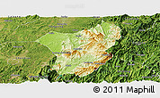 Physical Panoramic Map of Zixing, satellite outside