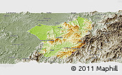 Physical Panoramic Map of Zixing, semi-desaturated