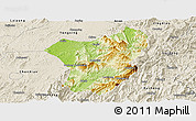 Physical Panoramic Map of Zixing, shaded relief outside