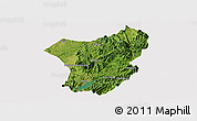 Satellite Panoramic Map of Zixing, cropped outside