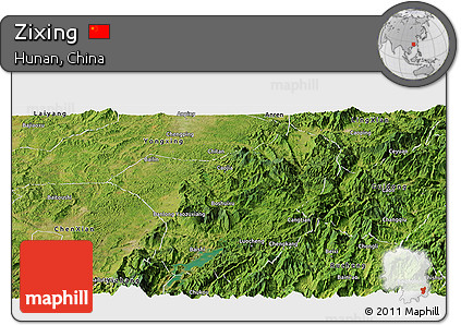 Satellite Panoramic Map of Zixing