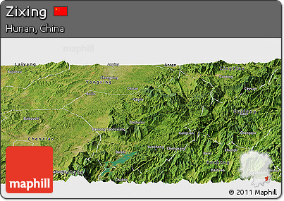 Satellite Panoramic Map of Zixing