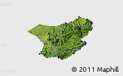 Satellite Panoramic Map of Zixing, single color outside