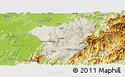 Shaded Relief Panoramic Map of Zixing, physical outside