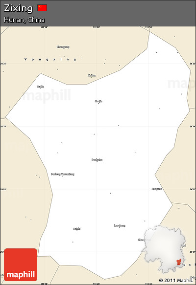 Classic Style Simple Map of Zixing
