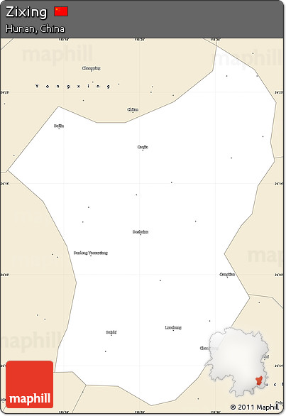 Classic Style Simple Map of Zixing