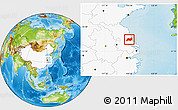 Physical Location Map of Dongtai, highlighted country