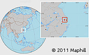 Gray Location Map of Kunshan