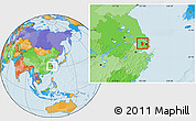 Political Location Map of Kunshan