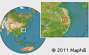 Satellite Location Map of Kunshan