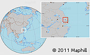 Gray Location Map of Nantong Shi