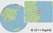 Savanna Style Location Map of Nantong Shi