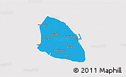 Political 3D Map of Qidong, cropped outside