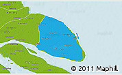 Political 3D Map of Qidong, physical outside