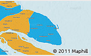 Political 3D Map of Qidong