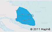 Political 3D Map of Qidong, single color outside