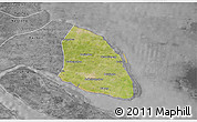 Satellite 3D Map of Qidong, desaturated