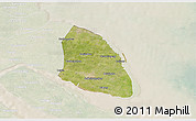 Satellite 3D Map of Qidong, lighten