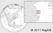 Blank Location Map of Qidong, highlighted country