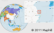 Political Location Map of Qidong, highlighted country