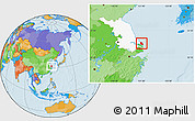 Political Location Map of Qidong, highlighted parent region