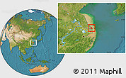 Satellite Location Map of Qidong