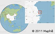 Savanna Style Location Map of Qidong, highlighted country