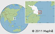 Savanna Style Location Map of Qidong, highlighted parent region