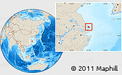 Shaded Relief Location Map of Qidong